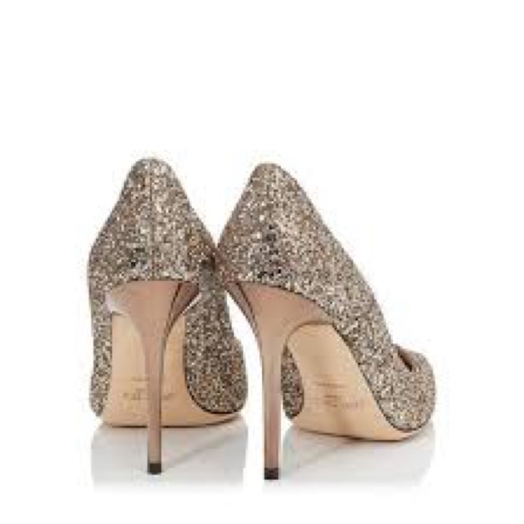 Jimmy Choo Luna Gold Glitter Pumps - Picture 4 of 13